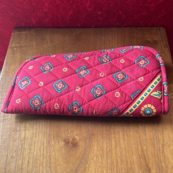 Vintage Victoria Hill Red Paisley Quilted Cotton Messenger Bag w/Eyeglass Case - Picture 9 of 10